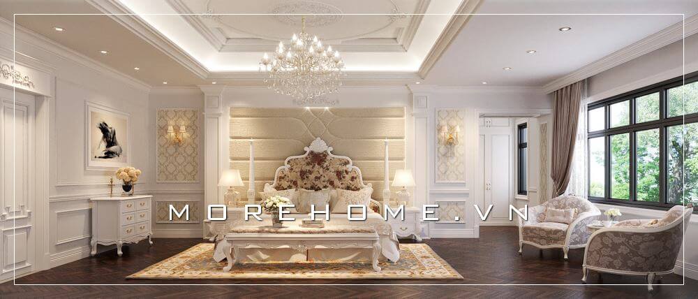 Giường ngủ màu trắng